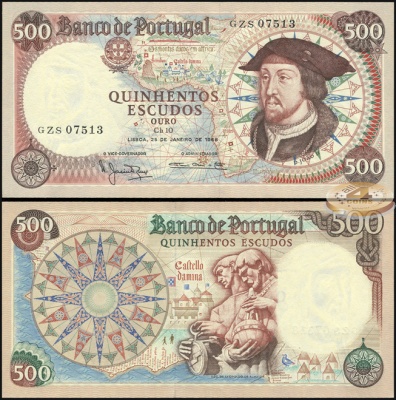 Португалия. 500 эскудо (Unc) 1966