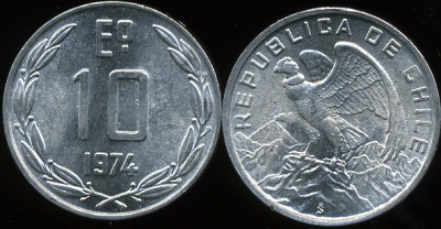 Чили. 10 эскудо. 1974 (Unc)