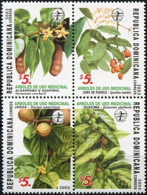 Доминиканская республика. 2003. Лекарственные растения (Квартблок. MNH OG)
