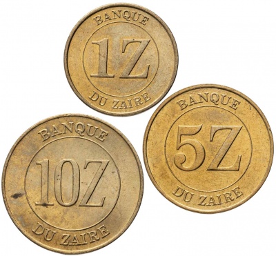 Заир. Набор №1 (3 монеты) 1987-88