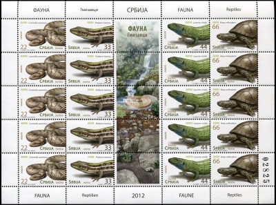 Сербия. 2012. Рептилии (Малый лист. MNH OG)