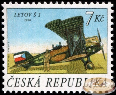 Чехия. 1996. Самолет «LETOV Š 1» (Почтовая марка. MNH OG)