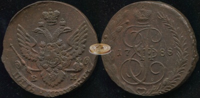 Россия. 5 копеек. 1788 (XF+/XF) Е.М.