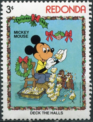 Редонда. 1983. Рождество: Персонажи Уолта Диснея (2) (Почтовая марка. MNH OG)
