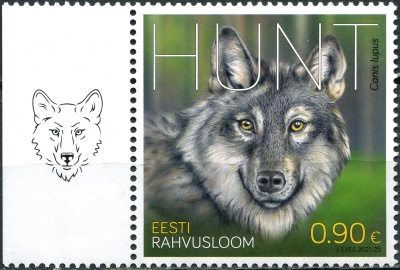 Эстония. 2021. Волк (Canis lupus) (II) (Почтовая марка. MNH OG)
