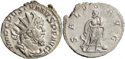 Римская империя. Постум. Антониниан. XF+ серебро. 266 Трир