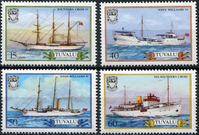Тувалу. 1987. Пароходы (IV). Миссионерские суда (Серия. MNH OG)
