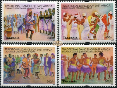Танзания. 2003. Традиционные танцы восточной Африки (Серия. MNH OG)