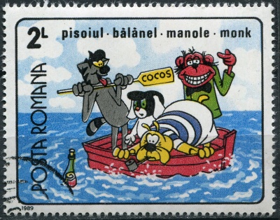 Румыния. 1989. Мультфильм "Кто смеется последним" (Почтовая марка. CTO Гашеная)