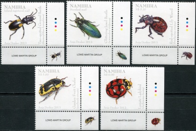 Намибия. 2013. Жуки Намибии. Правый нижний угол (Серия. MNH OG)