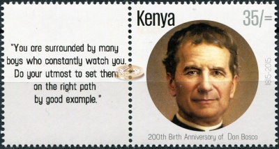 Кения. 2015. 200 лет со дня рождения Дона Боско. Купон 1 (Почтовая марка. MNH OG)