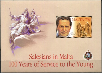 Мальта. 2004. Салезианцы Дона Боско на Мальте (Почтовый блок. MNH OG)