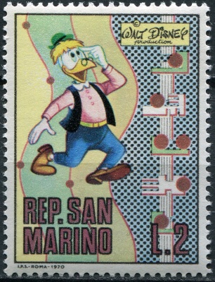 Сан-Марино. 1970. Персонажи Уолта Диснея. Винт Разболтайло (Почтовая марка. MNH OG)