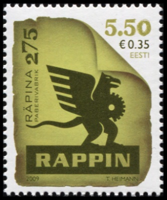 Эстония. 2009. 275 лет Ряпинаской бумажной фабрике (Почтовая марка. MNH OG)