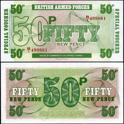 Великобритания [British Armed Forces]. 50 новых пенсов (Unc) 1972