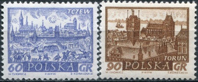 Польша. 1961. Исторические польские города (Серия. MNH OG)