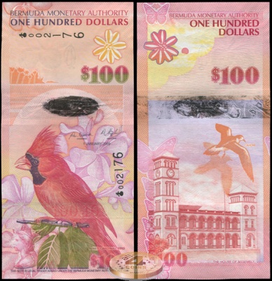 Бермудские о-ва. Банкнота 100 долларов. 01.01.2009. Unc. Бумага. Кат.# P.62a