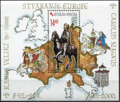 Хорватия. 2001. Карл Великий. Образование Европы (Почтовый блок. MNH OG)