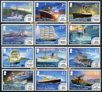 Тристан-да-Кунья. 2015. Почтовые суда периода 1904-1953г.г. (Серия. MNH OG)