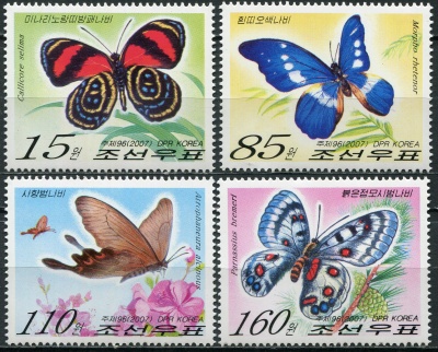 КНДР. 2007. Бабочки (Серия. MNH OG)
