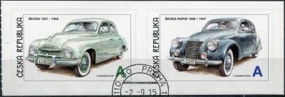 Чехия. 2015. Чешские автомобили. Škoda (Сцепка. CTO Гашеная)