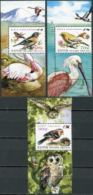 КНДР. 2012. Птицы (Серия Почтовых марок. MNH OG)