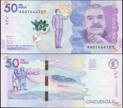 Колумбия. 50000 песо (Unc) 2016