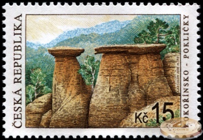 Чехия. 2006. Каменные грибы в районе Кокоржин (Почтовая марка. MNH OG)