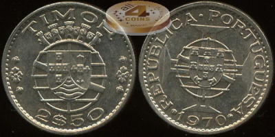 Тимор (португальский). 2.5 эскудо. 1970 (Unc)
