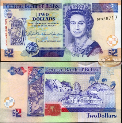 Белиз. 2 доллара (Unc) 2007