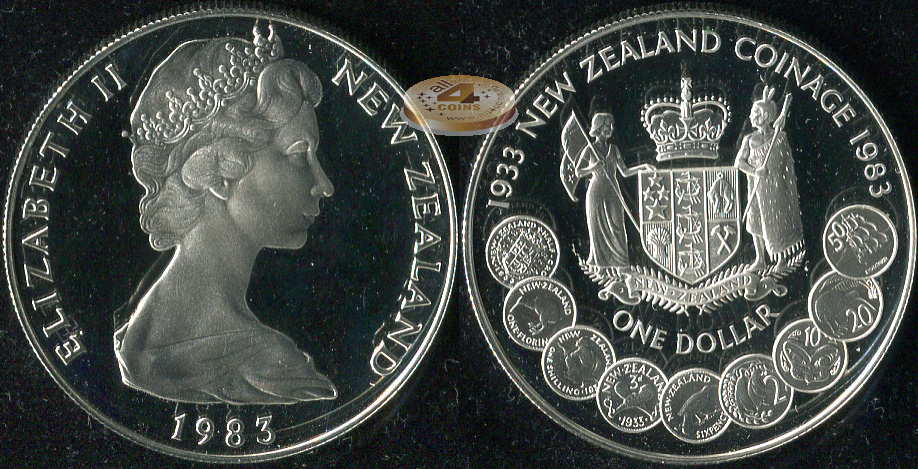Новая Зеландия. 1 доллар. 1983 (Proof. Серебро)