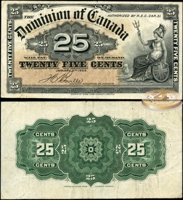 Канада. 25 центов (aXF) 1900