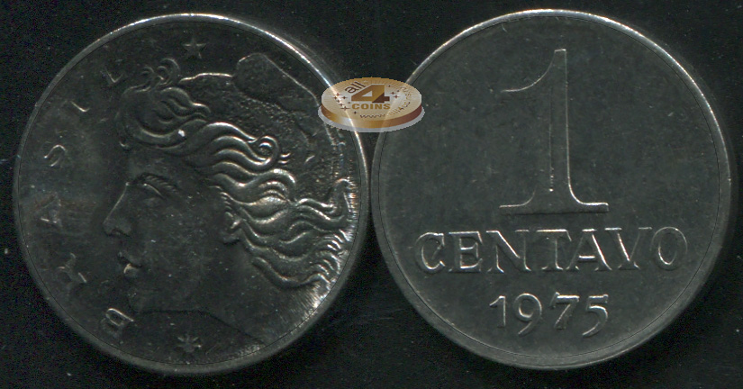 Бразилия. Монета 1 центаво. 1975 (KM#575.2. Unc)