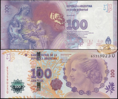 Аргентина. 100 песо (Unc) 2015