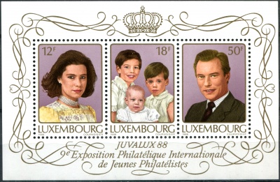 Люксембург. 1988. Великогерцогская семья Люксембурга (Почтовый блок. MNH OG)