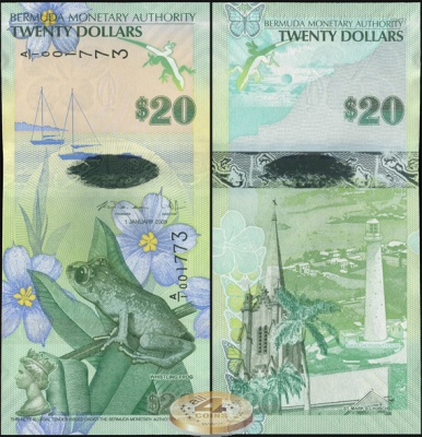 Бермудские о-ва. 20 долларов (Unc) 2013