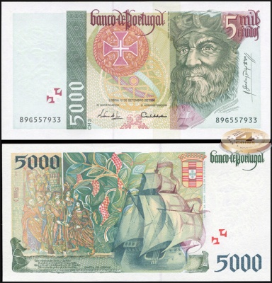 Португалия. 5000 эскудо (Unc) 1996