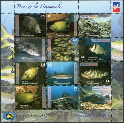 Доминиканская республика. 2014. Рыбы (Малый лист. MNH OG)