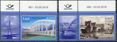 Эстония. 2018. Мосты, Тарту (Серия. MNH OG)