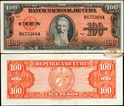 Куба. 100 песо (aUnc) 1959