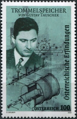 Австрия. 2022. Густав Таушек (1899-1945),  изобретатель информационных технологий (Почтовая марка. M