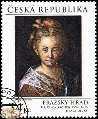 Чехия. 2015. "Портрет женщины", Ханс фон Аахен [1552-1615] (Почтовая марка. CTO Гашеная)