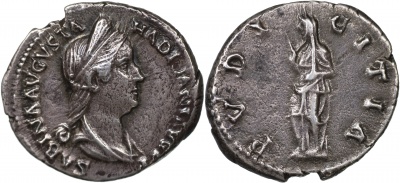 Римская империя. Вибия Сабина. Денарий. XF серебро. 119-137 Рим