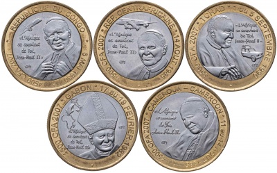 Центальная Африка. Набор №1 (5 монет. 5 биметаллов) 2007