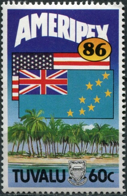 Тувалу. 1986. Международная выставка марок "Ameripex '86" в Чикаго (Почтовая марка. MNH OG)