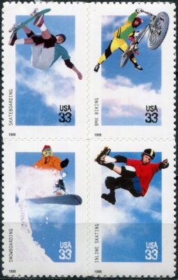 США. 1999. Экстремальные виды спорта (Квартблок. MNH OG)