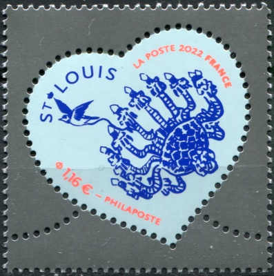 Франция. 2022. Валентинки: хрусталь Saint Louis (Почтовая марка. MNH OG)