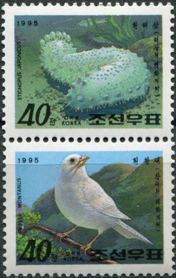 КНДР. 1995. Животные-альбиносы (Сцепка. MNH OG)