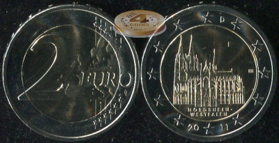 Германия. 2 евро. 2011.F (Unc. Биметалл)
