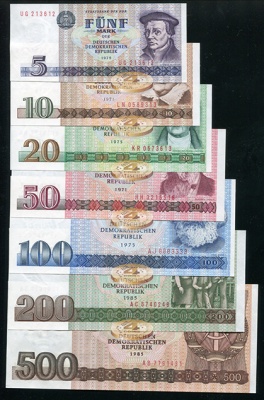 Германия [ГДР]. Набор №1 (Unc. 7 банкнот) 1971-85